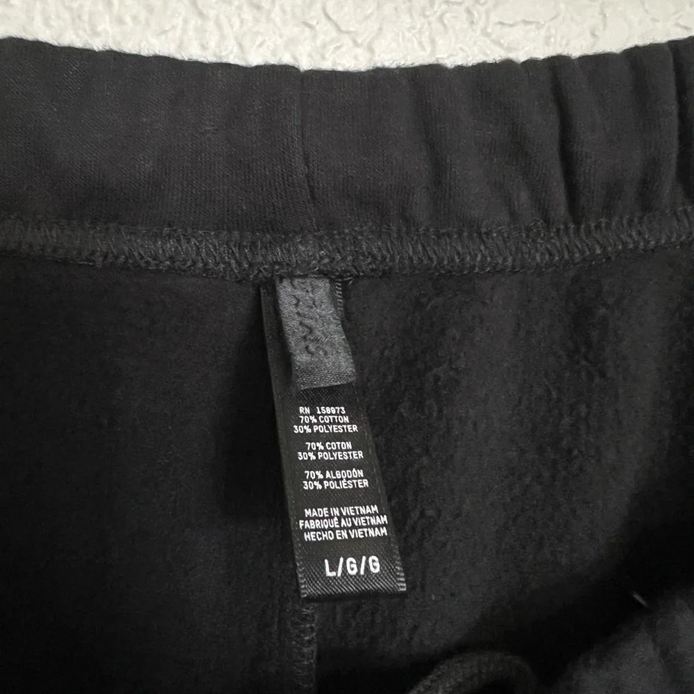 Skims Cotton Fleece Blend Classic Straight Leg Pants in Onyx NWOT